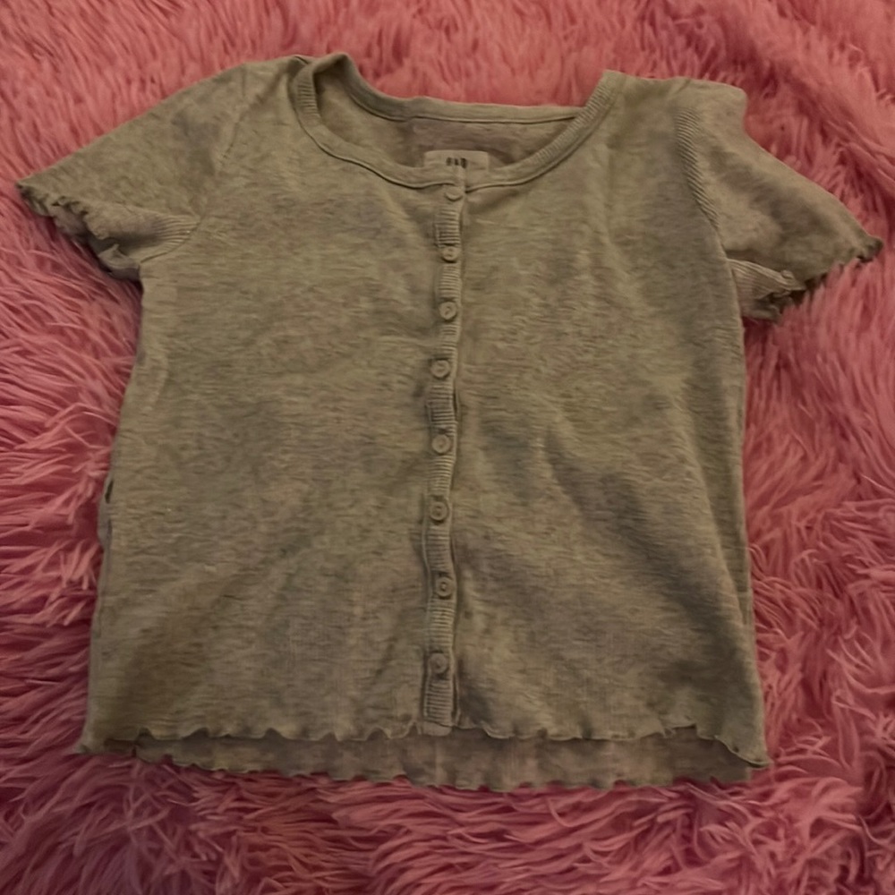 Gap teens grey button top
